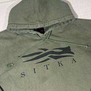 Sitka Gear Graphic Logo Hoodie Pullover Sweatshirt XL Mens Green Hunting